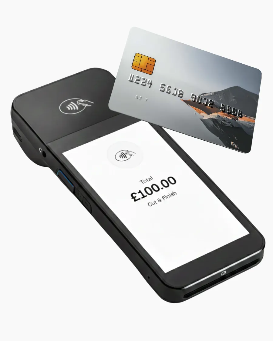 The Beu card reader taking a £100 payment